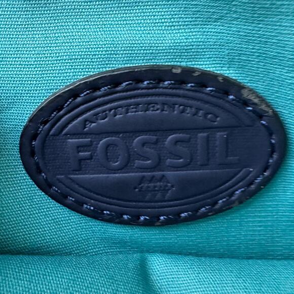 Fossil Keyper Mini Crossbody Navy Multicolored Polka Dot Coated Canvas Bag - Picture 12 of 12